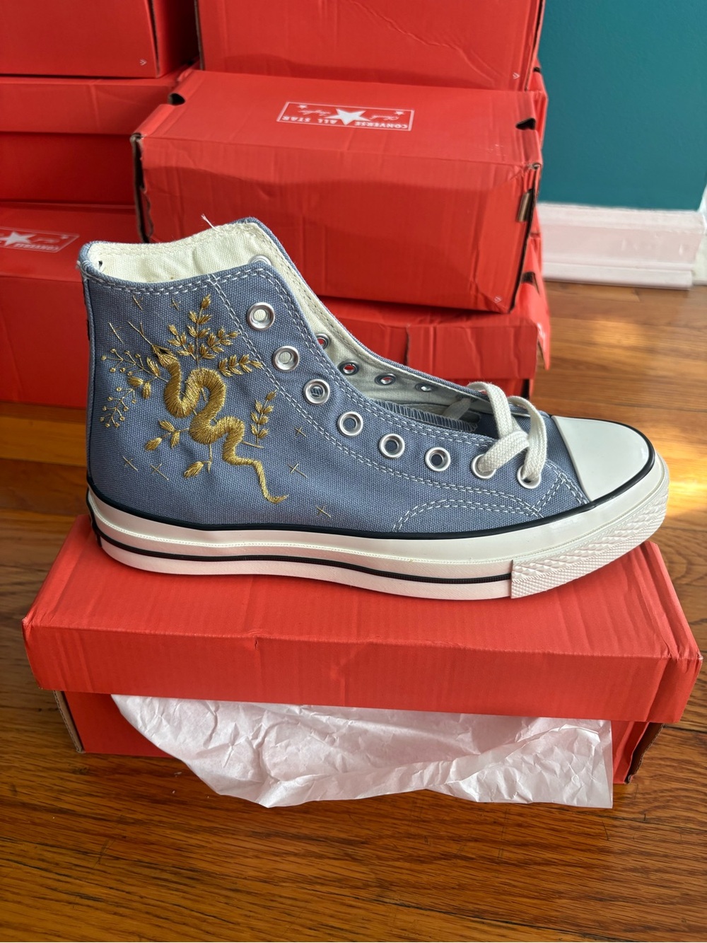 Converse Chuck Taylor High-Top in Steel Blue with White Accents